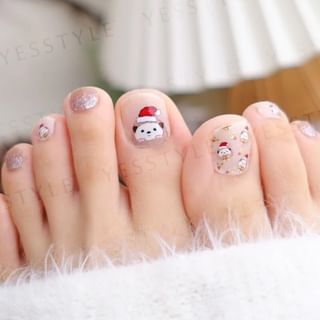 Lunacaca - Christmas Little Hedgehog Toenail Art Sticker 24 pcs