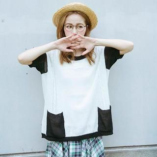 CatWorld Color-Block Knit Top