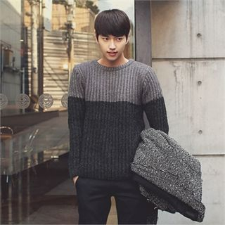 MITOSHOP Color-Block Rib-Knit Sweater