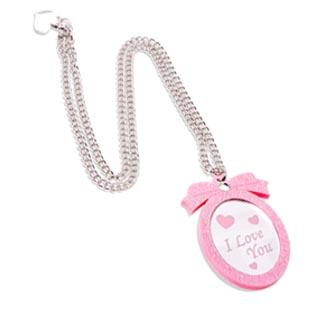 Sweet & Co. Pink Glitter Sweet Heart Pendant Necklace