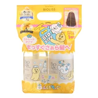 Kose - Opanchu Bioliss Pure Retouch Silky Straight Shampoo & Conditioner Set 480ml x 2