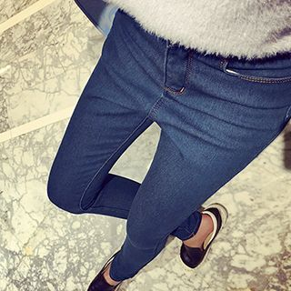 Poesia Fleece-Lined Skinny Jeans