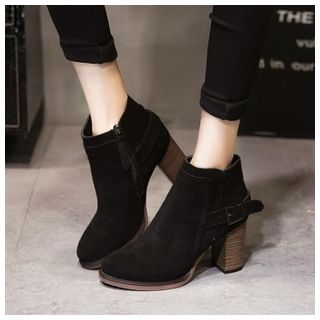 BAYO Point Block Heel Ankle Boots