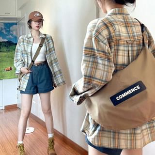 Long-Sleeve Plaid Button-Up Shirt