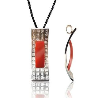 ZN Concept Red Agate Pendant with Silk Cord