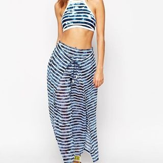 Quintess Striped Printed Halter Tankini