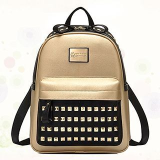 BeiBaoBao Faux-Leather Studded Backpack