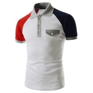 TheLees Short-Sleeve Color-Block Polo Shirt