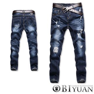 OBI YUAN Distressed Washed Jeans