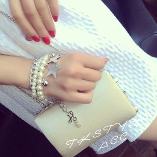 Ticoo Faux-Pearl Star Layered Bracelet