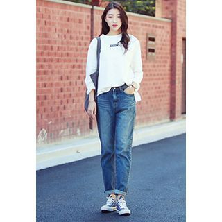 MOROCOCO Wide-Leg Washed Jeans