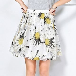 Cobogarden Floral Print A-Line Skirt