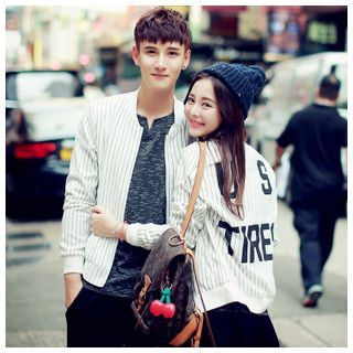 Simpair Stripe Couple Zip Jacket