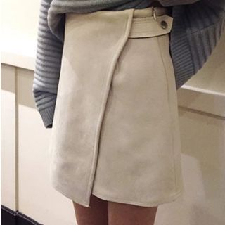 Octavia Fuax Suede Asymmetric A-Line Skirt