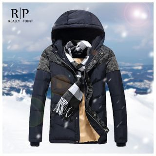 Really Point Panel Hooded Padded Jacket