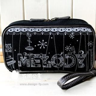 Flower Princess Cosmetic Bag Black - One Size