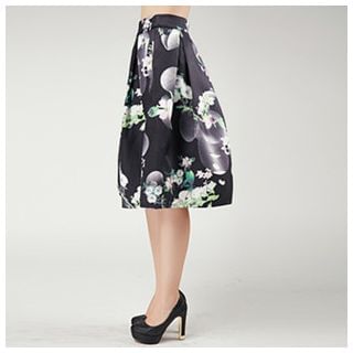 Sayumi Floral A-Line Midi Skirt