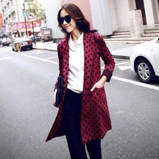 ZCY Notched-Lapel Dotted Snap-Button Coat