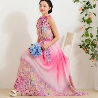 Sayumi Sleeveless Floral Print Chiffon Dress