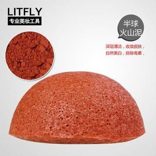 Litfly Natural Konjac Sponge (Volcanic Mud) (Half Round) 1 pc