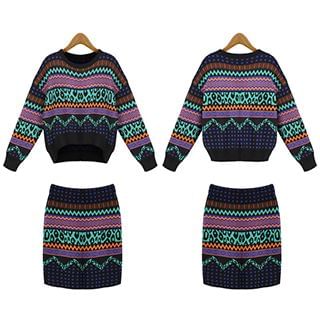 AGA Set: Patterned Sweater + Skirt