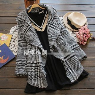 YOYO Plaid Woolen Lapel Coat