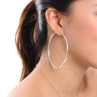 MBLife.com 925 Silver Hoop Earrings (70 mm diameter)