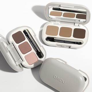 Novo - Monogrammed Velvet Mist 3-Color Eyebrow Powder Palette - 3 Types 02# Smoky Gray - 3G