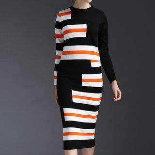 Kotiro Set: Striped Knit Top + Long Skirt