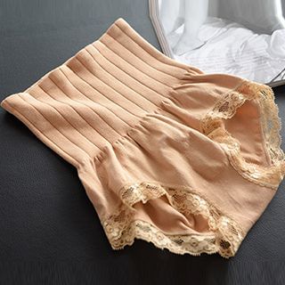 Octavia Seamless Lace Panel High-waist Panties