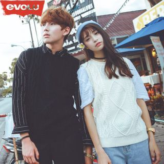 Evolu Couple Cable Knit Sleeveless Top