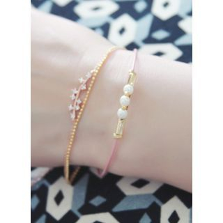 kitsch island Faux-Pearl Layered Bracelet