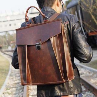 Yiku Faux Leather Backpack