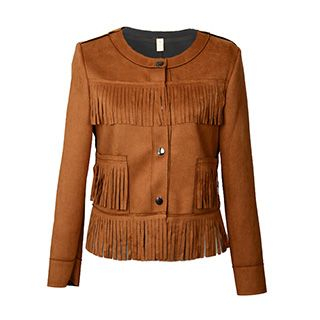 Flore Faux-Suede Fringed Jacket