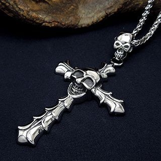 Andante Skull Cross Necklace