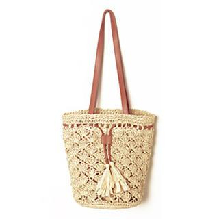 Sunset Hours Tasseled Straw Tote