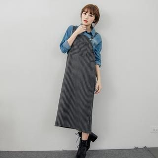 Tokyo Fashion Pinstripe Jumper Dress