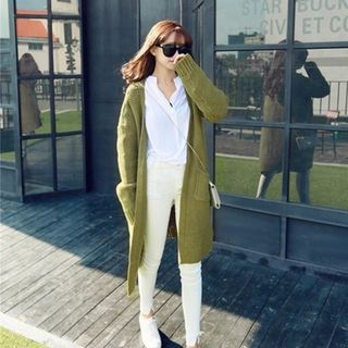 Clair Fashion Open Front Long Knit Jacket