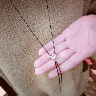 Ticoo Rhinestone Long Necklace