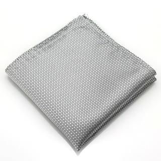 Xin Club Patterned Pocket Square Silver - One Size