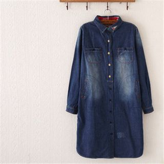 P.E.I. Girl Hole Collar Denim Dress