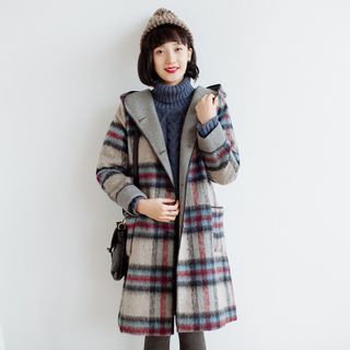 Forest Girl Plaid Woolen Coat