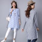 Long-Sleeve Striped Dress от YesStyle.com INT Long-Sleeve Striped Dress от YesStyle.com INT