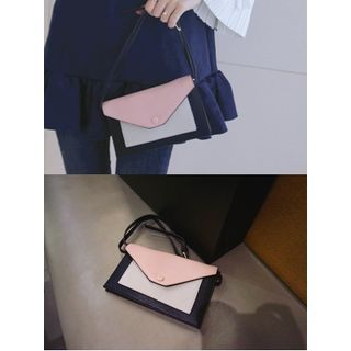 YANSAE Color-Block Flap Hand Bag