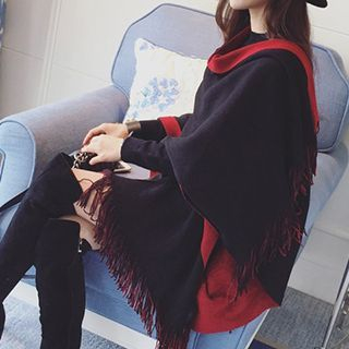 Hats 'n' Tales Fringed Knit Cape