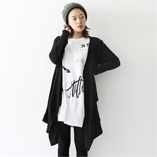 Beccgirl Hooded Open-Front Long Cardigan
