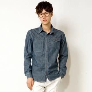 Flap-Pocket Denim Shirt
