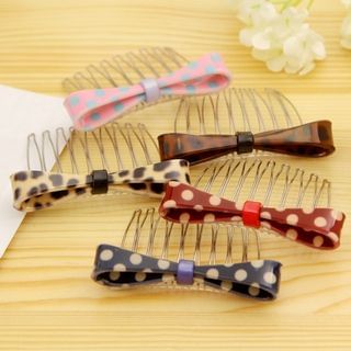 Seoul Young Bow-Accent Dotted Hair Pin
