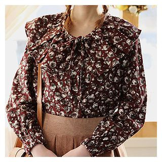 Sechuna Tie-Front Floral-Patterned Blouse
