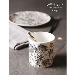 Lotus Blue Floral Mug